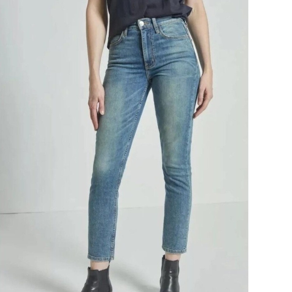 CURRENT/ELLIOTT The Highwaist Stiletto Denim Jeans Roadster‎ Blue Womens 28